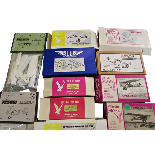701 - Collection of box aircraft for construction.  Veeda; Hansa Brandenberg W29, Fokker D VIII, Curtiss J... 