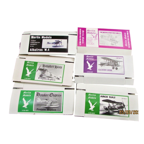 702 - Box of aircraft for construction.  Pegasus; Fairey Albacore Curtis Sparrowhawk, Veeday; Seversky P-3... 