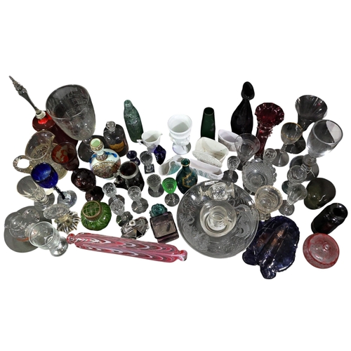 263 - A large collection of various glass to include Mary Gregory, apothecary jar, ruby red glass, Bristol... 