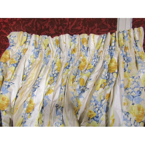 712 - Two pairs of Jon Rhodes, Colefax and Fowler Lymington chintz curtains, lined and interlined.  180cm ... 