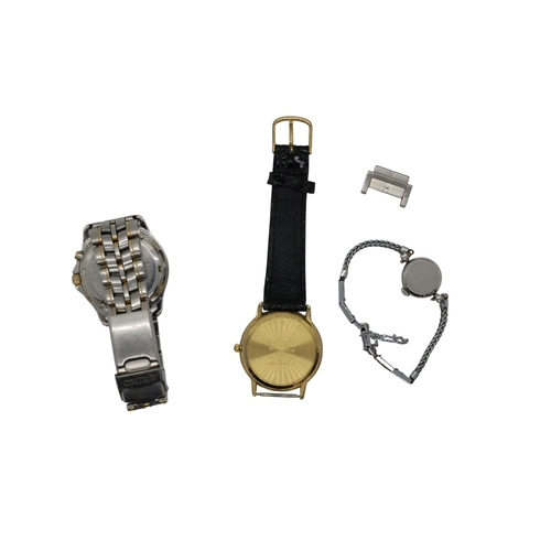 673 - Three various wristwatches to include a Seiko Kinetic SQ 50 stainless steel example, a Philip Mercie... 