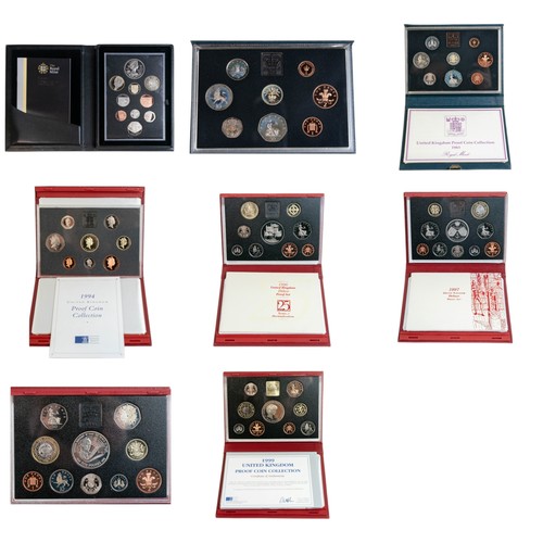 722 - 8 x Royal Mint Annual Proof Sets, 1983, 1984,1994,1996,1997,1998,1999 & 2012