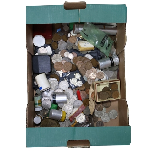 740 - A Quantity of generally unsorted English coinage - mid 20th Century onwards (2 boxes)