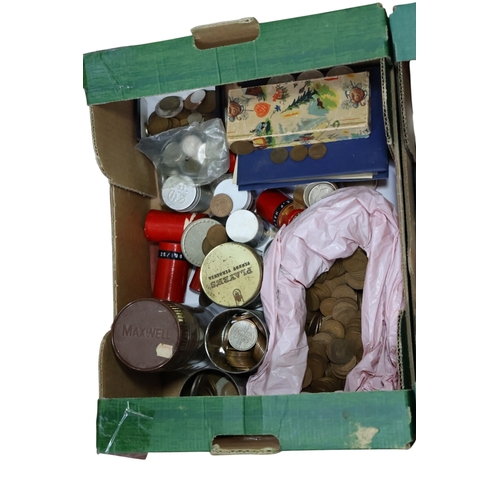740 - A Quantity of generally unsorted English coinage - mid 20th Century onwards (2 boxes)