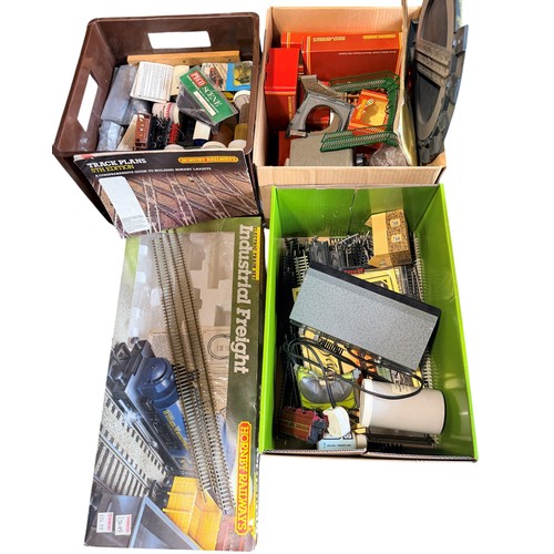 695 - Collection of 00 gauge railway accessories track buildings, rolling stock, track, etc