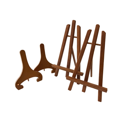 Fifteen small display easels of different designs, to include: Ten A ...
