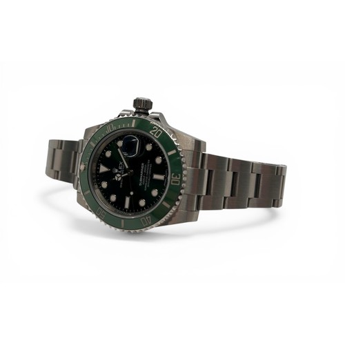 419 - Rolex. A gentleman's stainless steel Oyster Perpetual Date Submariner 'Hulk' wristwatch, reference 1... 