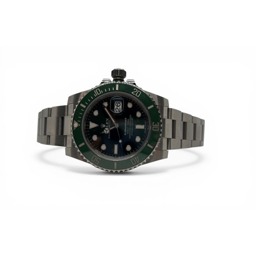 419 - Rolex. A gentleman's stainless steel Oyster Perpetual Date Submariner 'Hulk' wristwatch, reference 1... 