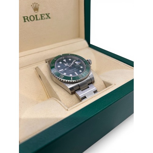 419 - Rolex. A gentleman's stainless steel Oyster Perpetual Date Submariner 'Hulk' wristwatch, reference 1... 