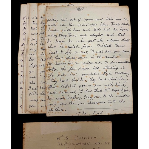114 - Kray Twins Interest: Dickson, John - ‘’Scotch Jack”, (1930-2014). An autograph manuscript account of... 