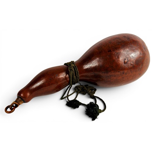 474 - A large Japanese double gourd flask, Meiji period (1868-1912) the stopper and ring finely carved fro... 
