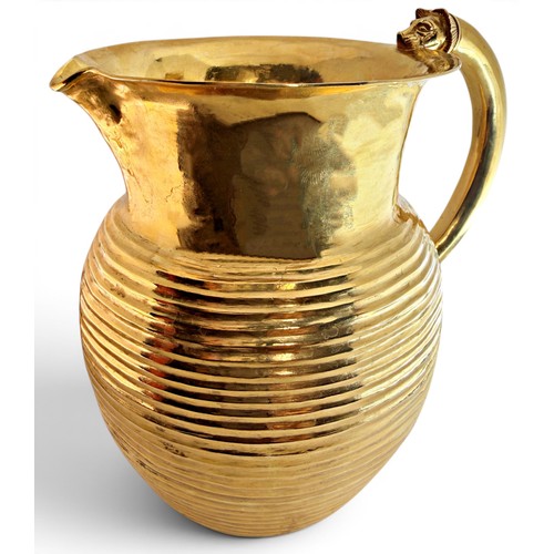 552 - An exceptional 22ct yellow gold full scale replica of The Oxus Treasure Jug, of ovoid form with hori... 