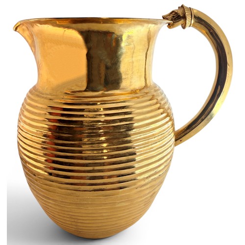 552 - An exceptional 22ct yellow gold full scale replica of The Oxus Treasure Jug, of ovoid form with hori... 