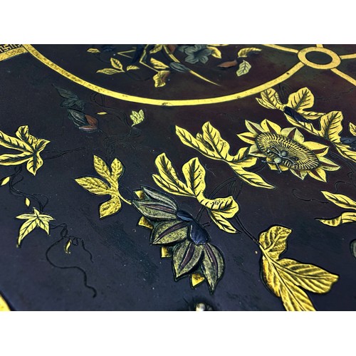 472 - A fine Japanese bronze dish, of plum blossom form, the interior presented as five petals with finely... 