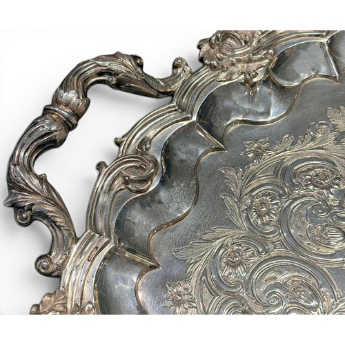 113 - A large and impressive William IV twin-handled silver presentation tray, London, 1834 by Edward, Edw... 