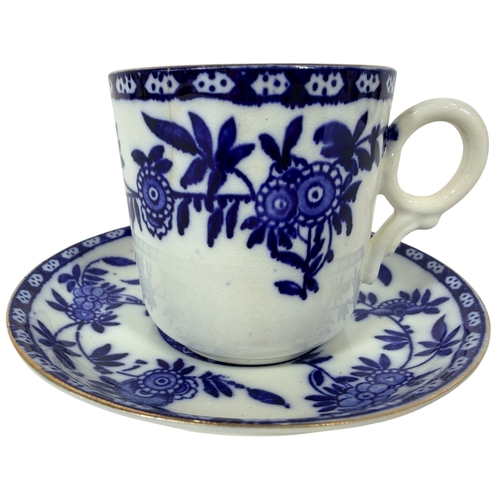 22 - A collection of 19th century and later blue and white transfer ware, including tureens, dishes, tea ... 