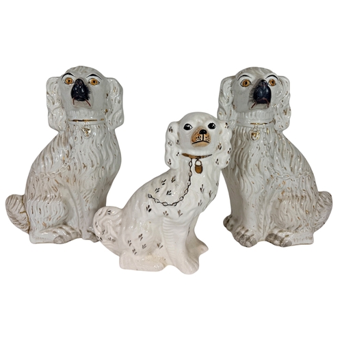 27 - A pair of large 19th century Staffordshire poodles, 40cm in height. A Coalport twin-handled tankard ... 