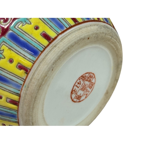 52 - A 19th century blue and white Chinese porcelain charger 40cm diameter with landscaped detail and sta... 