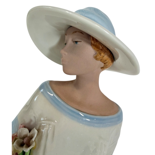 59 - Three porcelain figures, one by Nadall, and two Nao figures, all of slender girls.