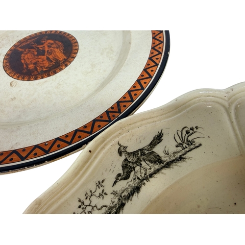 8 - A collection of 19th century dessert ware and impressed Wilson with Etruscan panels, with shaped dis... 
