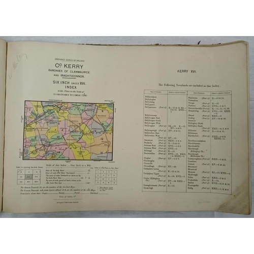 22 - Ordinance Survey of Ireland, Munster District, Co. Kerry (1934) - 111 Coloured Maps in Oblong Folio ... 