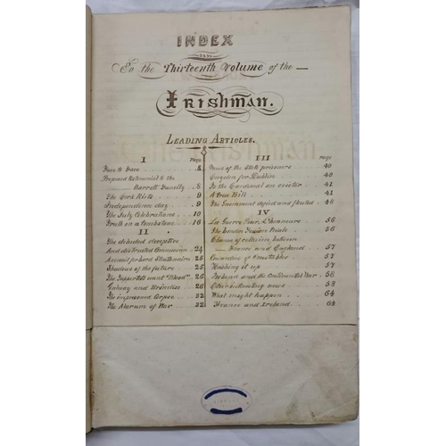 27 - Index To The Thirteenth Volume of The Irishman 1870-71 - W Cusack, Drangan
