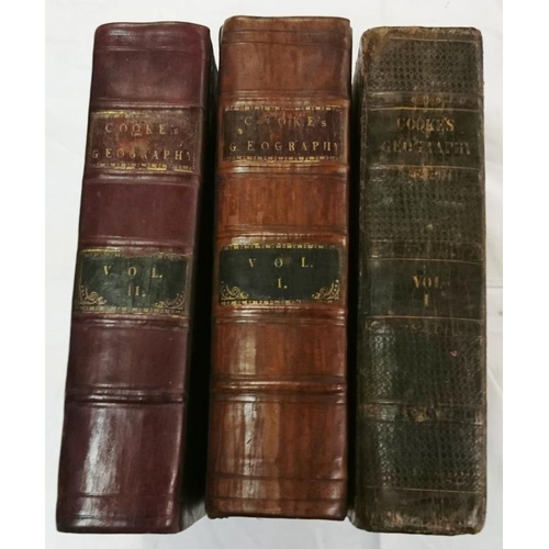 33 - George Cooke - 'Cooke's Geography' - Folio - Three Volumes - Calf Binding