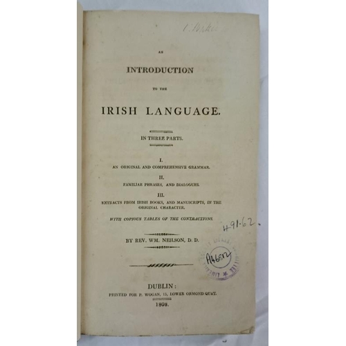 54 - Rev. W. Neilson 'An Introduction to the Irish Language; (1808) - 1st Edition - Fine Binding