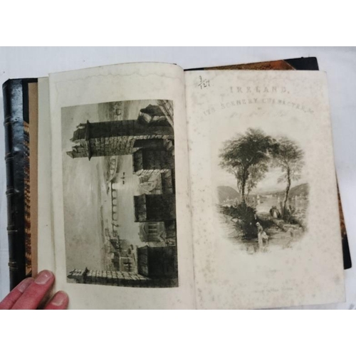 65 - Mr. & Mrs. C. Hall 'Hall's Ireland' (1850) - 3 Volumes - Numerous Plates and Colour Maps - Fine Bind... 