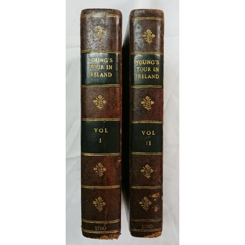 67 - Arthur Young 'A Tour in Ireland' (1780) - 2 Volumes - Plates - Calf Binding