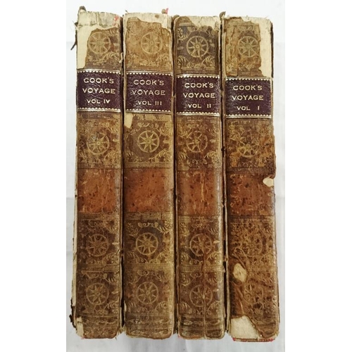 86 - Captain Cook's 'A Voyage to the Pacific Ocean' (1785) - Four Volumes, Calf Binding, Plates (bindings... 
