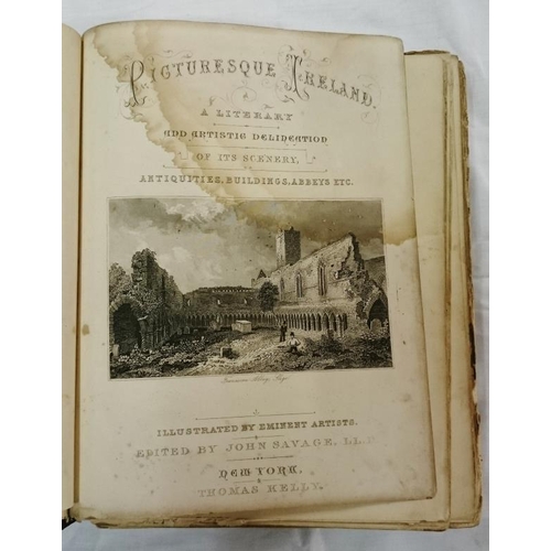 101 - John Savage 'Picturesque Ireland' - (c. 1890) - Half Calf Binding - Engravings