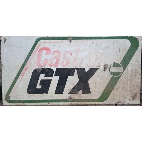 49 - Castrol GTX Aluminium Sign and a small example