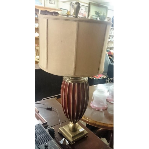 548 - Large Red Table Lamp with Shade