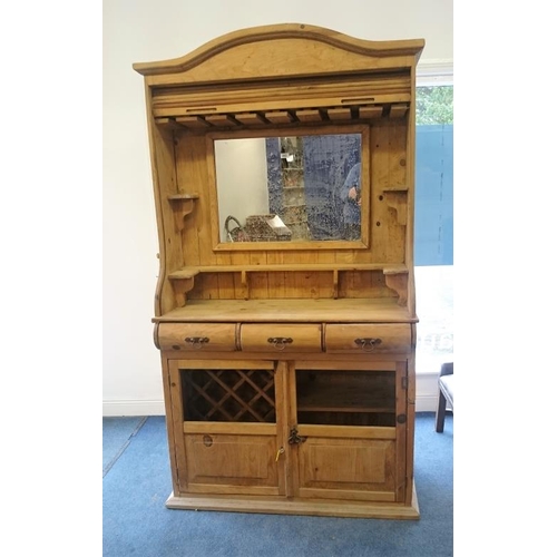 65 - Modern Pine Drinks Cabinet