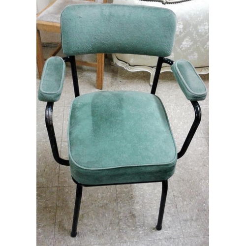 84 - Small Green Metal Framed Armchair