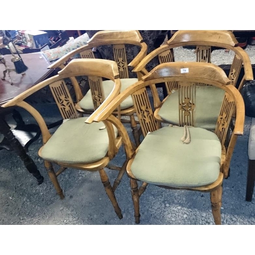 79 - Set of Four Pierced Back Kitchen Chairs