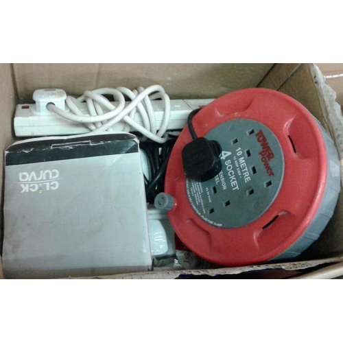 4) Outlet Cord Spool With Cord and Extension Cord - Roller Auctions