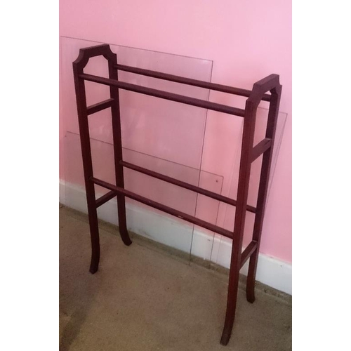 555 - Edwardian Inlaid Mahogany Four Bar Towel Rail