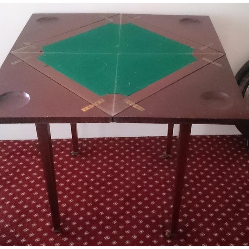 557 - Edwardian Inlaid Mahogany Envelope Card Table