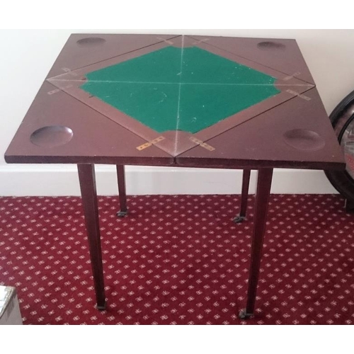 557 - Edwardian Inlaid Mahogany Envelope Card Table