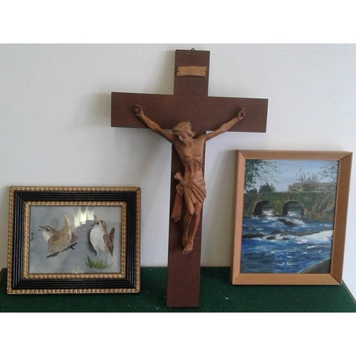 563 - Bundle of Various Pictures and a Crucifix