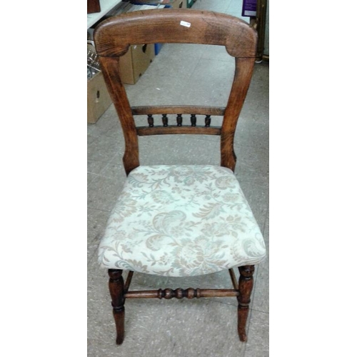 568 - Victorian Occasional Chair with Upholstered Seat