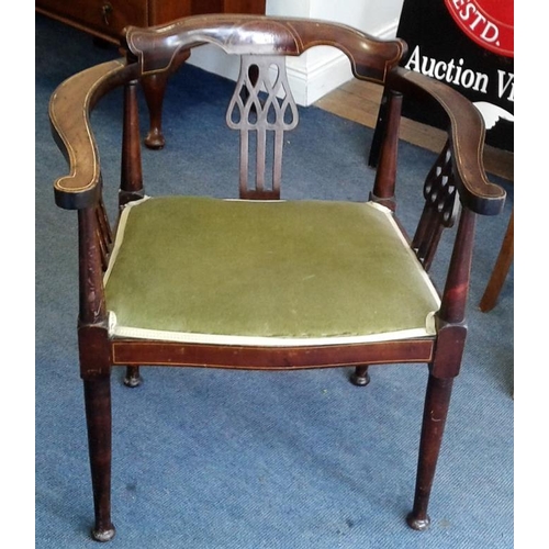 572 - Edwardian Inlaid Mahogany Tub Chair