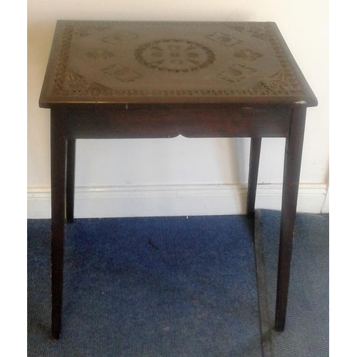 575 - Small Table with Indian Carving