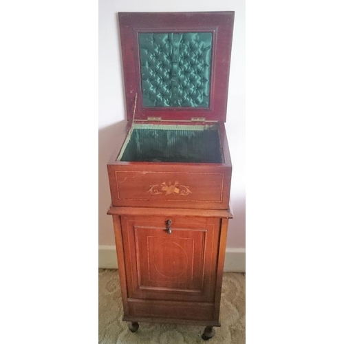 600 - Edwardian Inlaid Mahogany Purdonium and Sewing Box