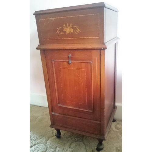 600 - Edwardian Inlaid Mahogany Purdonium and Sewing Box