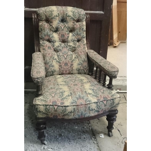 569 - Victorian Mahogany Gentleman's Armchair