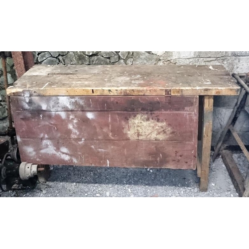 42 - Home Made Wooden Workbench with Drop Leaf