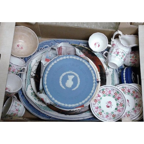 499 - Box and Contents to include Welsh Pottery Teaset and Serving Dishes